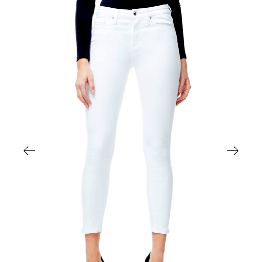 NWT Good American Good Leg Crop Jeans WHITE